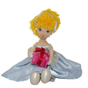 Vintage Disney Store Cinderella Plush Doll Yarn Hair Pink Gift Stuffed Toy